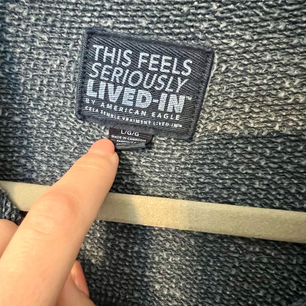 American Eagle Button-Front Navy Pullover Sweatsh… - image 6